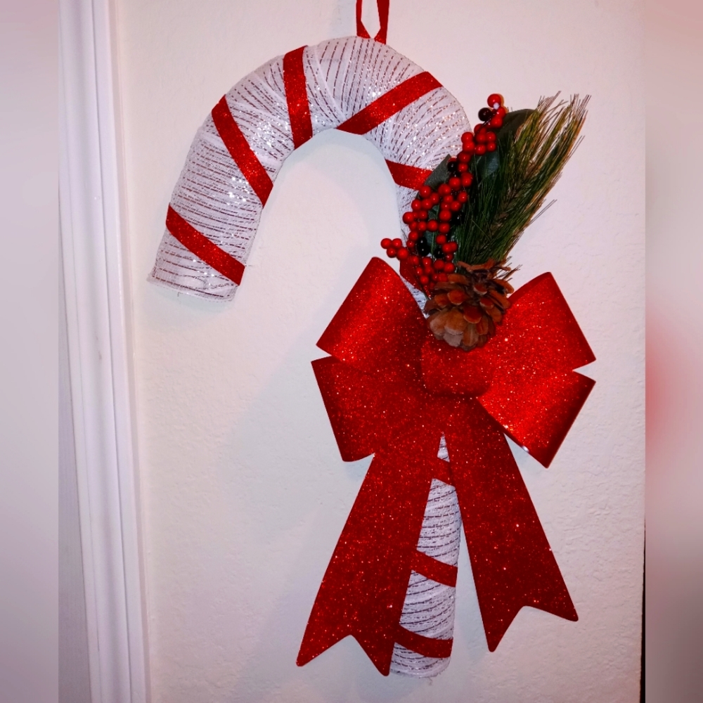 Candy cane wreath handmade